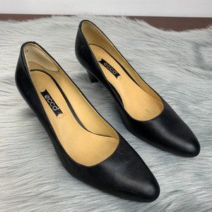 ECCO Coventry Womens Black Leather Slip On Pumps